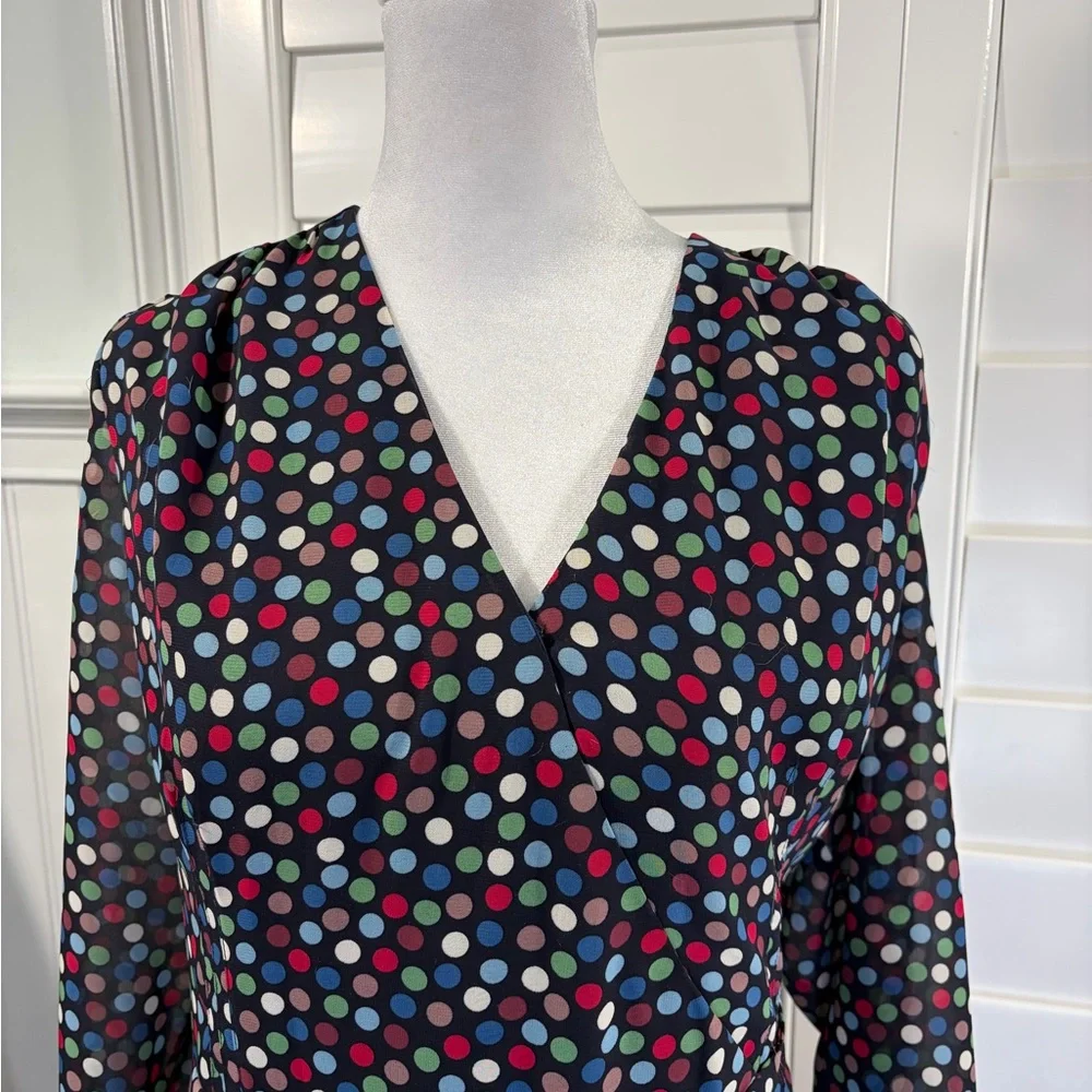 Betsey Johnson Multicolor Polka Dot Long Sleeve Dress - Picture 3 of 9